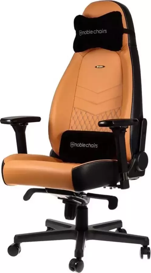 Noblechairs ICON Series leren gamestoel Cognac Zwart (Echt Leder)